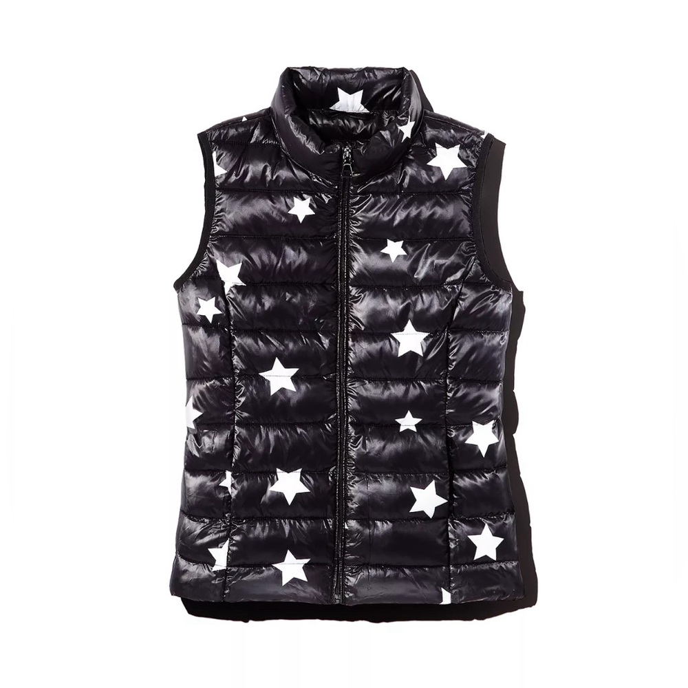 Aqua Vest Girls Bloomingdales Puffer Star  Print Big Kid Size Large